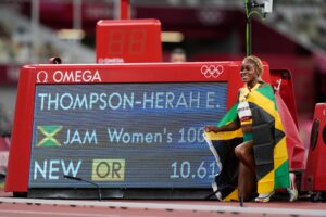 Jamaican Sprinter Elaine Thompson-Herah Sets New Olympic Record in the Women’s 100 Meters
