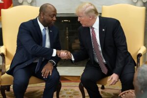 After Challenging DeSantis, Sen. Tim Scott Falls Back In Line