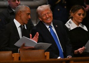 Trump, Obama Seen Laughing Together At Jimmy Carter’s Funeral, and the Internet is More Than Confused About it