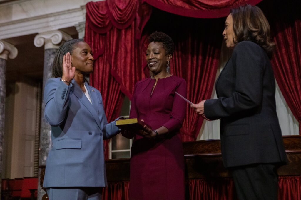 Kamala Harris Swears In, Laphonza Butler, 3rd Black Woman To Serve In The U.S. Senate