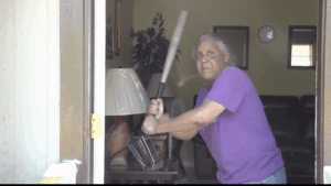 Oops Upside Your Head: 65-Year-Old Woman (and Her Bat) Give Burglar the Business