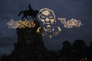 Hologram of George Floyd Displayed Over Robert E. Lee Monument in Virginia