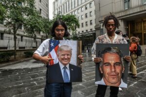 Trump and Jeffrey Epstein Shown Palling Around Party at Mar-a-Lago in Unearthed Footage from 1992