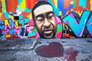 George Floyd Mural in Houston Defaced With Racial Slurs Shortly After Chauvin Verdict