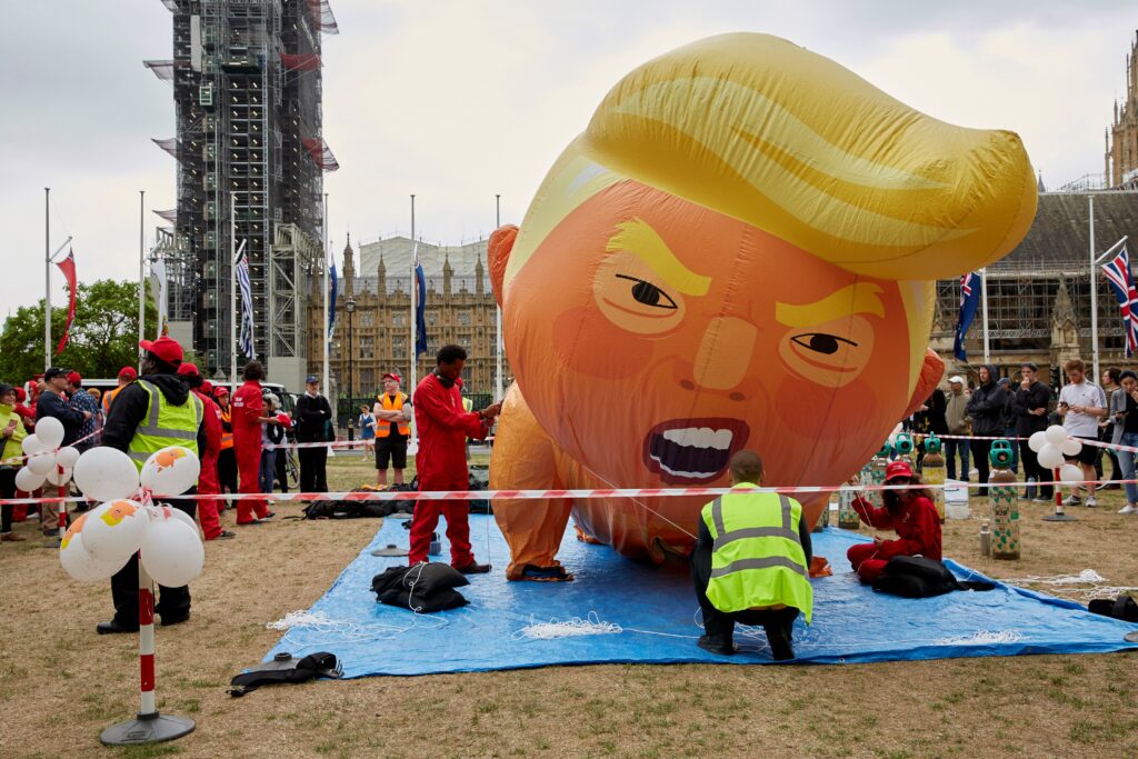 RIP Baby Trump Blimp: Woman Stabs Baby Trump Balloon and Is Promptly Arrested